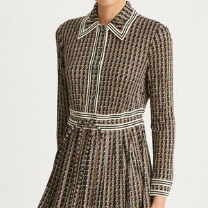 Tory Burch Basketweave Knit Shirtdress Size 10